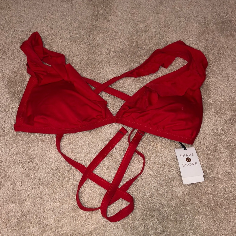 Brand new red bikini top